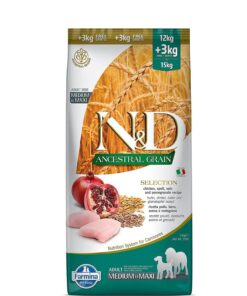 Farmina N&D Ancestral Grain Chicken & Pomegranate Adult Medium & Maxi Dog Food