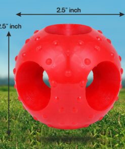 Drools Non-Toxic Rubber Hole Ball Chew Toy, Puppy/Dog Teething Toy - 3 inches