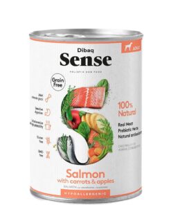 Dibaq Sense Grain Free Salmon with Carrots & Apples Hypoallergenic Adult Wet Dog Food 380g