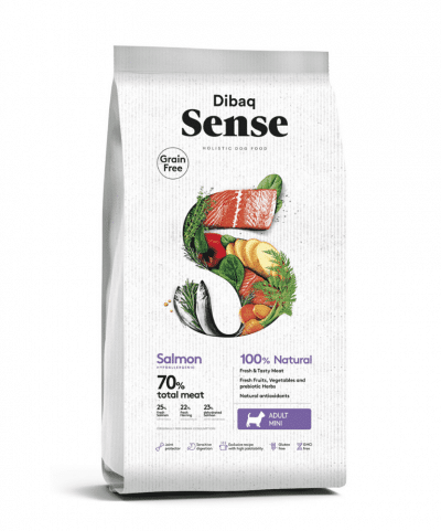 Dibaq Sense Grain Free Salmon Mini Breed Adult Dog Food 2kg